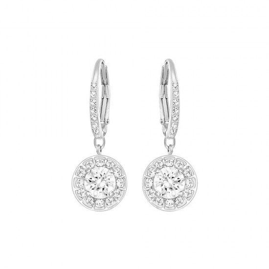 Swarovski Constella Drop Earrings Round Cut White Rhodium Plated 5636270