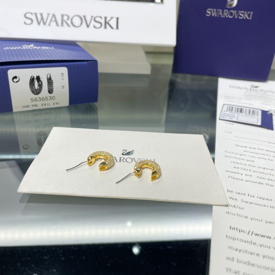 Swarovski Dextera Hoop Earrings Gold Rhodium Plated 5636530