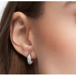 Swarovski Dextera Hoop Earrings White Rhodium Plated 5618306