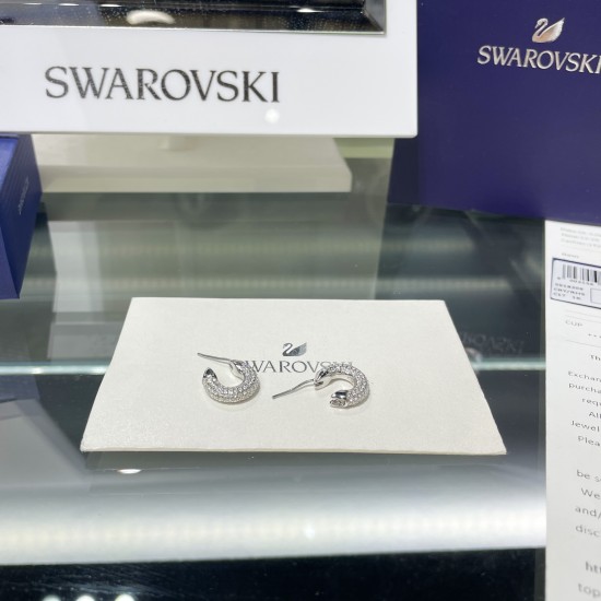 Swarovski Dextera Hoop Earrings White Rhodium Plated 5618306