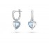 Swarovski Gema 520 Drop Earrings Heart Blue Rhodium Plated 5653565