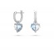 Swarovski Gema 520 Drop Earrings Heart Blue Rhodium Plated 5653565