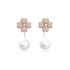 Swarovski Latisha Earrings Flower Pink Rhodium Plated 5636486