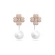 Swarovski Latisha Earrings Flower Pink Rhodium Plated 5636486