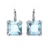 Swarovski Millenia Drop Earrings Square Cut Ltblue Silver Tone Plated 5619472