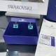 Swarovski Millenia Drop Earrings Square Cut Ltblue Silver Tone Plated 5619472