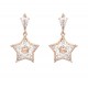 Swarovski Stella Drop Earrings Kite Cut Star White Rose Gold Tone Plated 5645466