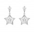 Swarovski Stella Drop Earrings Kite Cut Star White Silver Phodium Plated 5652002