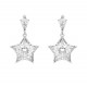 Swarovski Stella Drop Earrings Kite Cut Star White Silver Phodium Plated 5652002