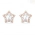 Swarovski Stella Stud Earrings Round Cut White Rose Gold 5645465