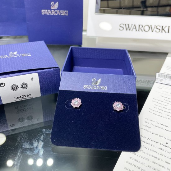 Swarovski Sunshine Stud Earrings Mixed Cuts Sun Pink 5642962