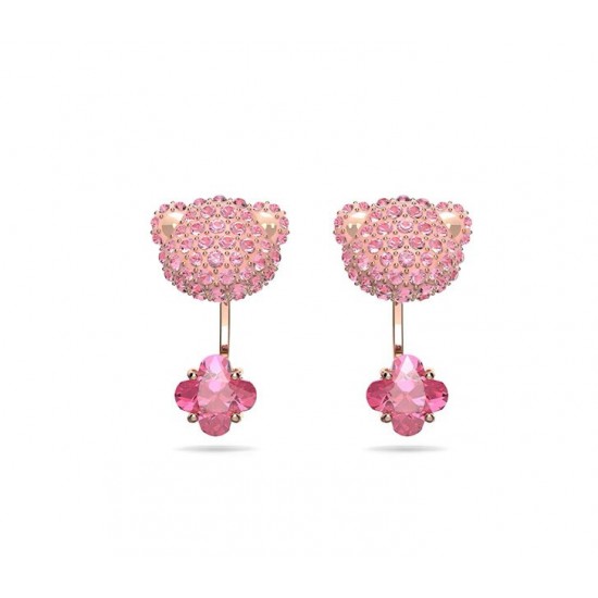 Swarovski Teddy Earrings Bear Pink Rose Gold Tone Plated 5642982