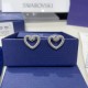 Swarovski Una Stud Earrings Heart Medium White Rhodium Plated 5625535