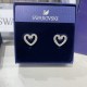 Swarovski Una Stud Earrings Heart Medium White Rhodium Plated 5625535