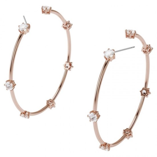 Swarovski Constella Hoop Earrings Rose Gold