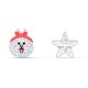 Swarovski Line Friends Healthy Stud Pierced Earrings White