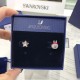 Swarovski Line Friends Healthy Stud Pierced Earrings White