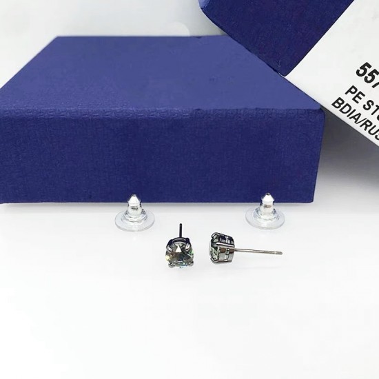 Swarovski Mens Sleek Pierced Earrings, Gray