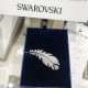 Swarovski Nice Brooch Rhodium Plated White