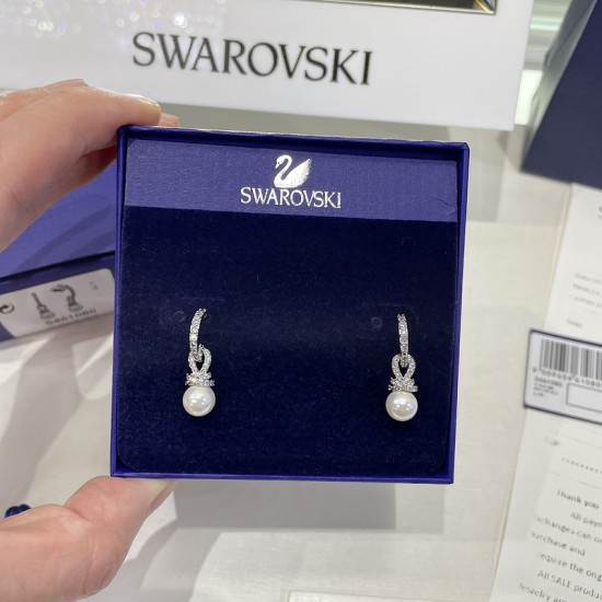 Swarovski Originally Pierced Earrings White