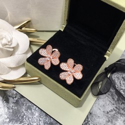 Van Cleef & Arpels Frivole Carrings Pink Gold Green VCA Earrings Silver 3 Colors 