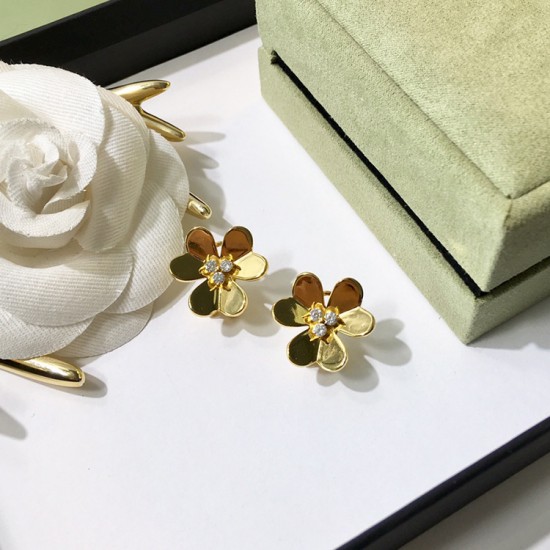 Van Cleef & Arpels Frivole Earrings Rose Gold VCA Earrings Silver Of Gold 3 Colors