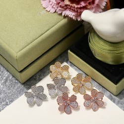 Van Cleef & Arpels Frivole Of Rose Gold VCA Earrings Gold 3 Colors 