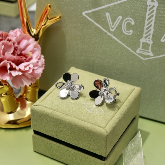 Van Cleef & Arpels Frivole Rose Gold Of VCA Earrings Silver Of Gold 3 Colors