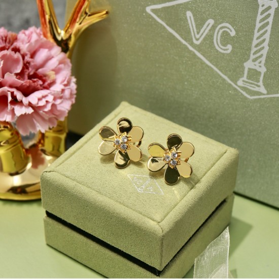 Van Cleef & Arpels Frivole Rose Gold Of VCA Earrings Silver Of Gold 3 Colors