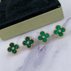 Van Cleef & Arpels Sweet Alhambra Gold Green VCA Earrings 