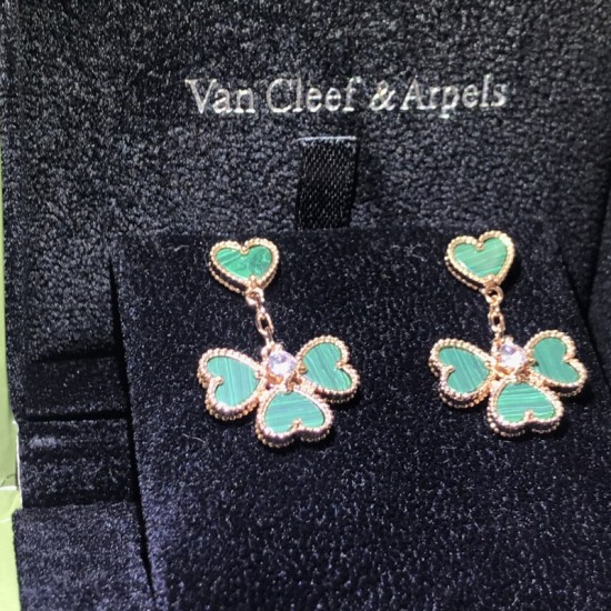 Van Cleef & Arpels Sweet Alhambra Gold Green VCA Earrings White 3 Colors