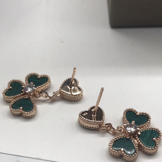 Van Cleef & Arpels Sweet Alhambra Gold Green VCA Earrings White 3 Colors