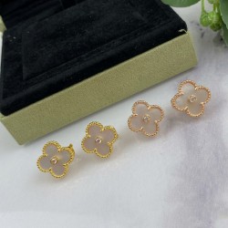 Van Cleef & Arpels Sweet Alhambra Gold Silver VCA Earrings 