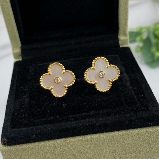 Van Cleef & Arpels Sweet Alhambra Gold Silver VCA Earrings