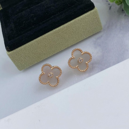 Van Cleef & Arpels Sweet Alhambra Gold Silver VCA Earrings