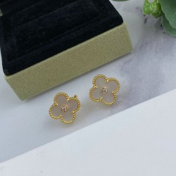 Van Cleef & Arpels Sweet Alhambra Gold Silver VCA Earrings 