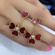 Van Cleef & Arpels Sweet Alhambra Gold VCA Earrings Black Red 3 Colors