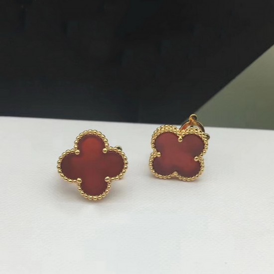 Van Cleef & Arpels Sweet Alhambra Gold VCA Earrings Blue Red 5 Colors