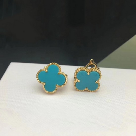 Van Cleef & Arpels Sweet Alhambra Gold VCA Earrings Blue Red 5 Colors