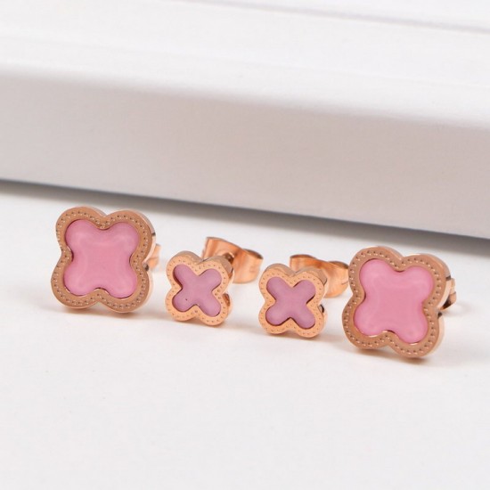 Van Cleef & Arpels Sweet Alhambra Gold VCA Earrings Pink 2 Colors