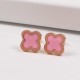 Van Cleef & Arpels Sweet Alhambra Gold VCA Earrings Pink 2 Colors