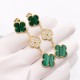 Van Cleef & Arpels Sweet Alhambra Gold VCA Earrings Red Green Black 3 Motifs