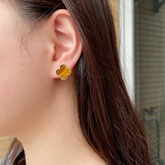 Van Cleef & Arpels Sweet Alhambra Gold VCA Earrings Yellow