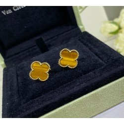 Van Cleef & Arpels Sweet Alhambra Gold VCA Earrings Yellow 