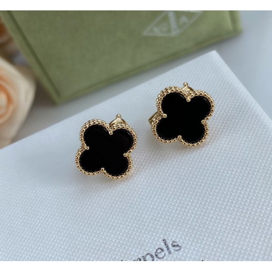 Van Cleef & Arpels Sweet Alhambra Of Black Gold VCA Earrings 2 Colors