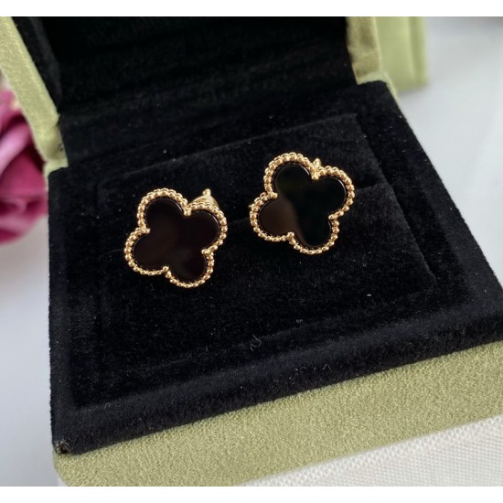 Van Cleef & Arpels Sweet Alhambra Of Black Gold VCA Earrings 2 Colors