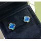 Van Cleef & Arpels Sweet Alhambra Of Blue And Gold Blue VCA Earrings 2 Colors