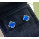 Van Cleef & Arpels Sweet Alhambra Of Blue And Gold Blue VCA Earrings 2 Colors