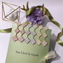 Van Cleef & Arpels Sweet Alhambra Of Gold/Silver/Rose Gold VCA Earrings 6 Colors 