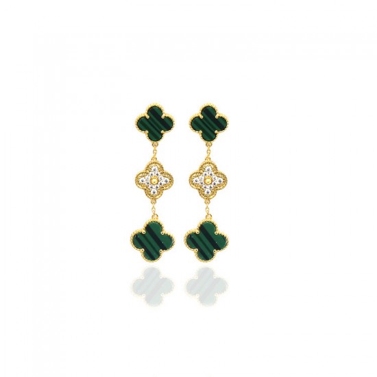 Van Cleef & Arpels Sweet Alhambra Of Gold VCA Earrings Black Red Blue 6 Colors